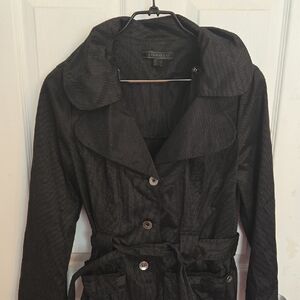 S. L. Fashions Black Trench Coat for Women